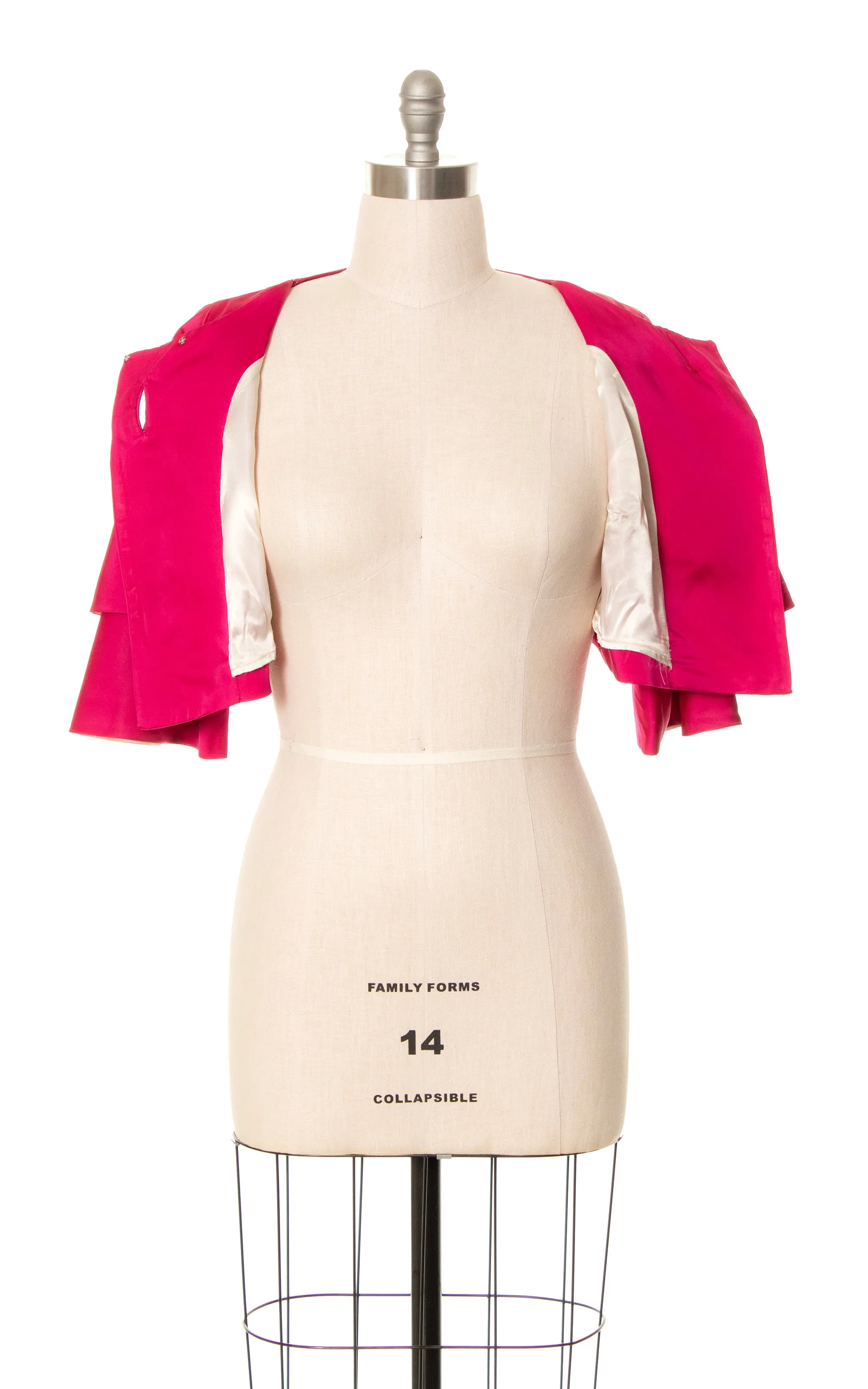 1960s LILLI DIAMOND Hot Pink Satin Bolero | medium