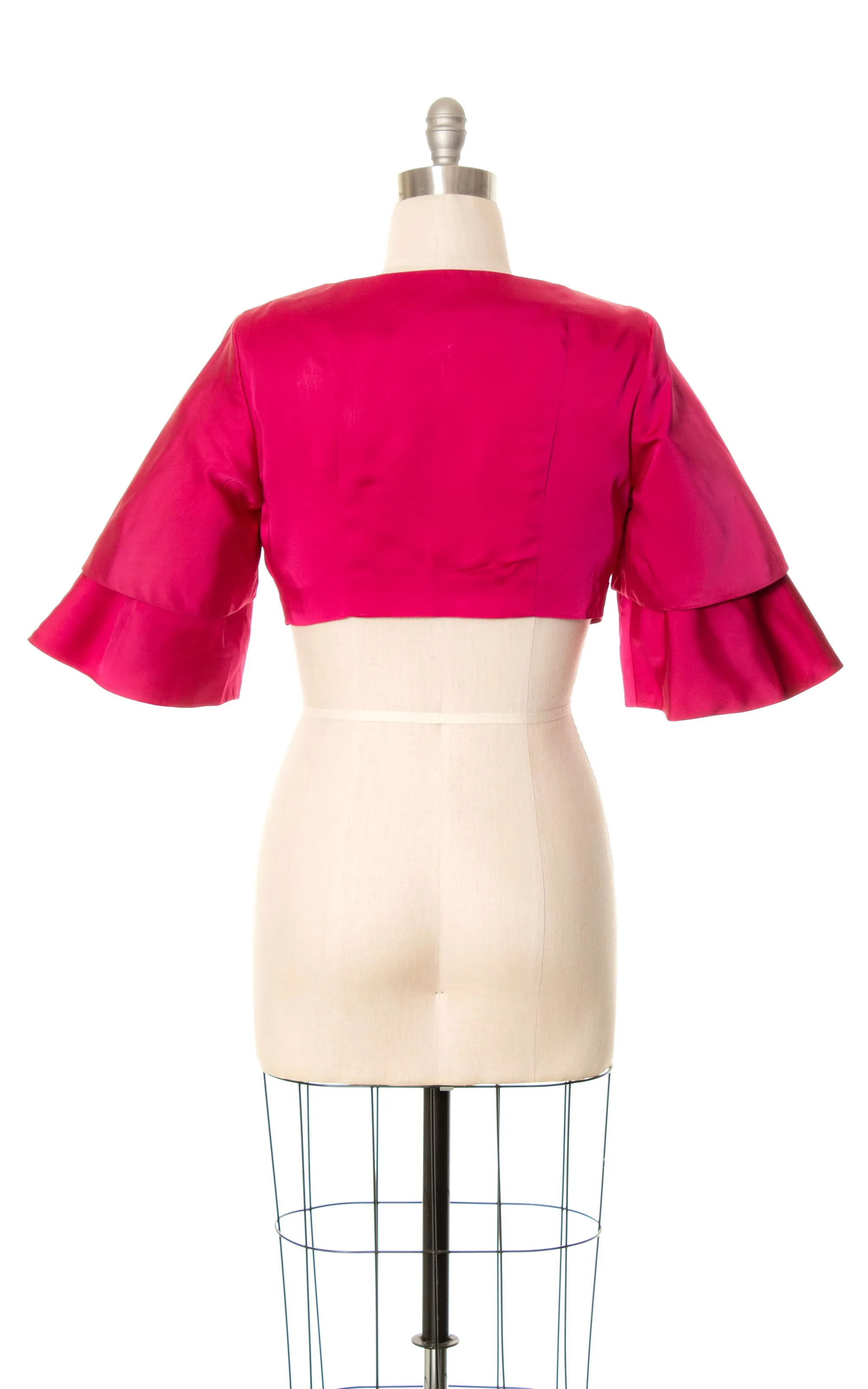 1960s LILLI DIAMOND Hot Pink Satin Bolero | medium