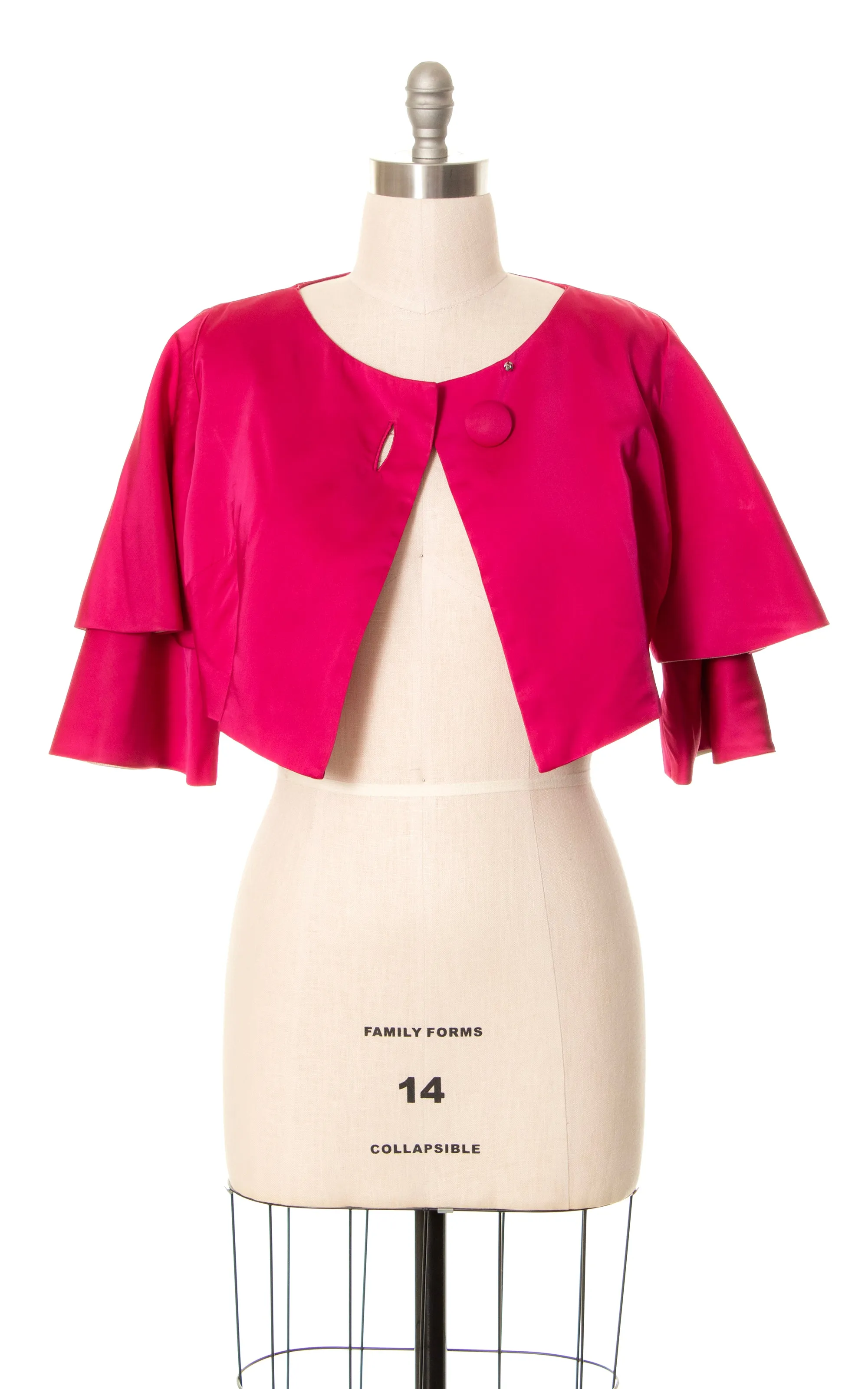 1960s LILLI DIAMOND Hot Pink Satin Bolero | medium