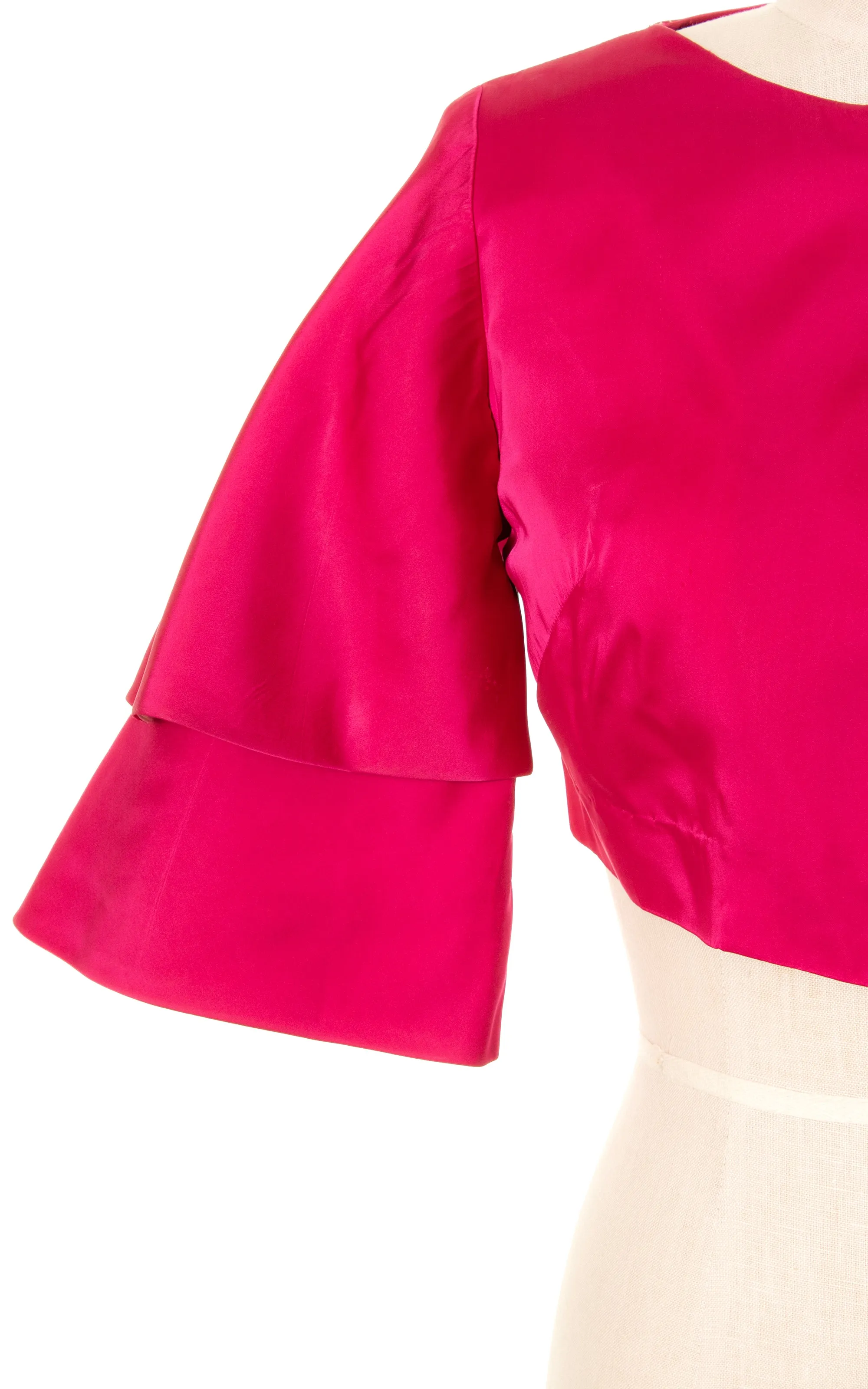 1960s LILLI DIAMOND Hot Pink Satin Bolero | medium