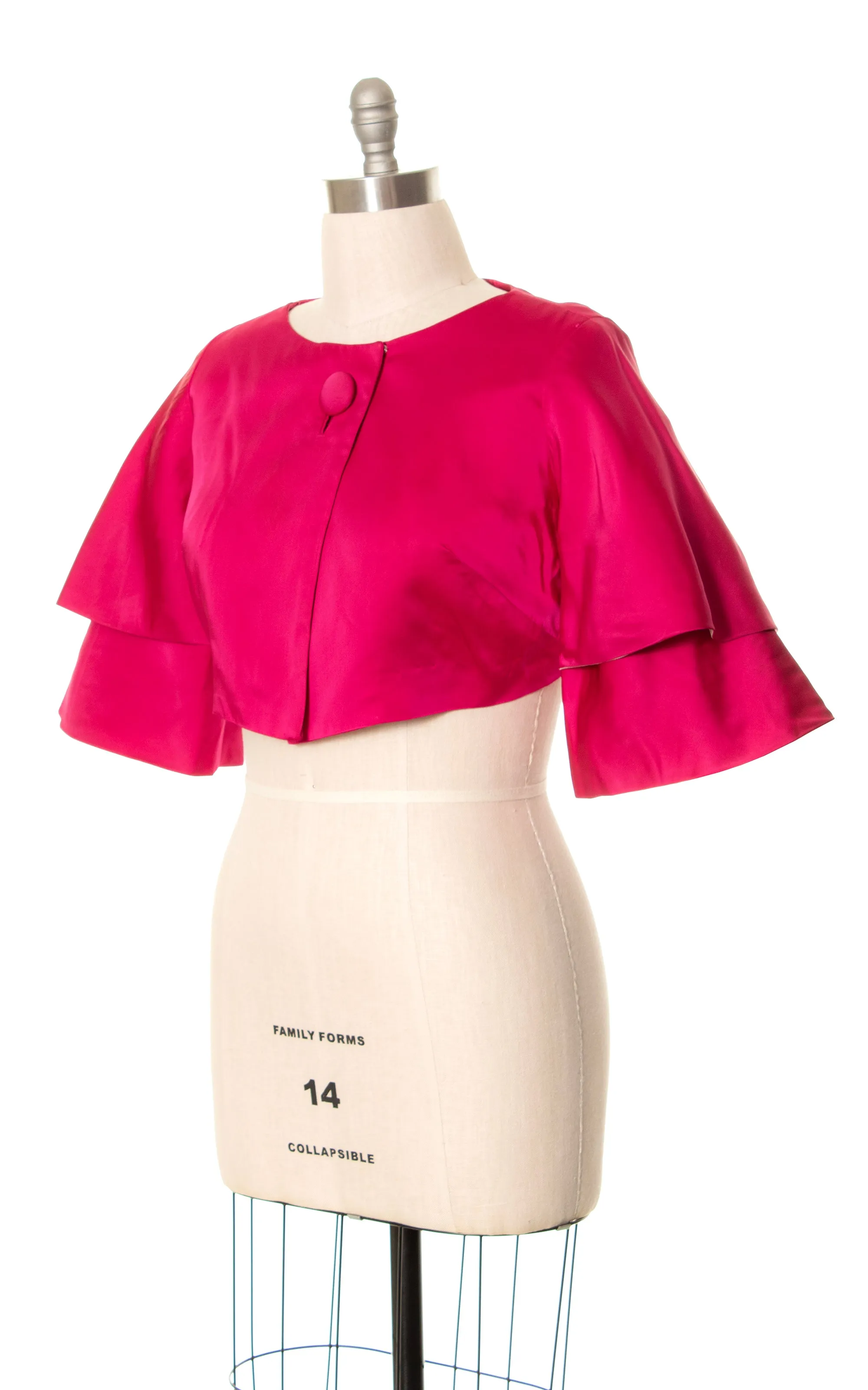 1960s LILLI DIAMOND Hot Pink Satin Bolero | medium
