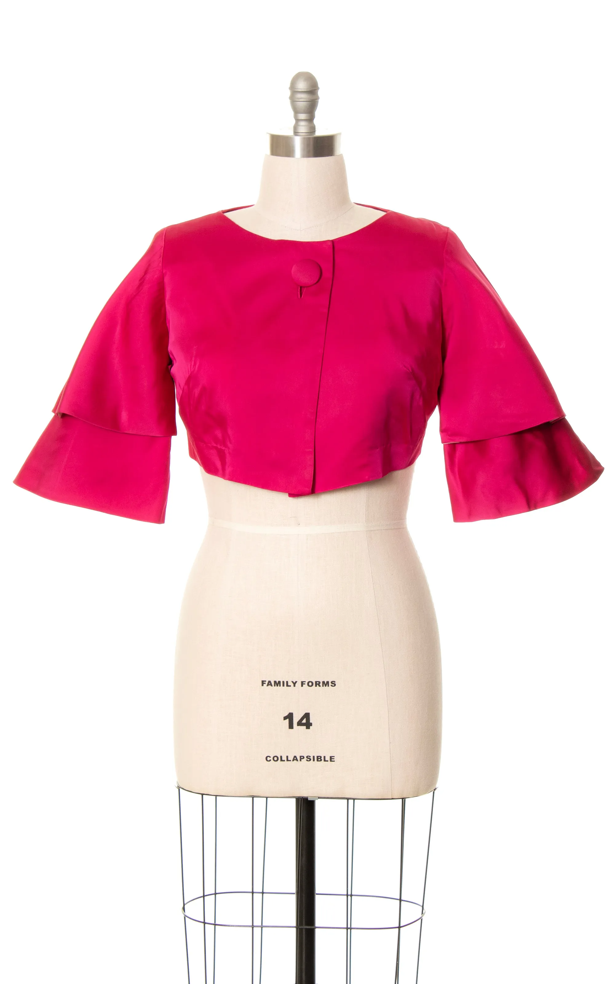 1960s LILLI DIAMOND Hot Pink Satin Bolero | medium
