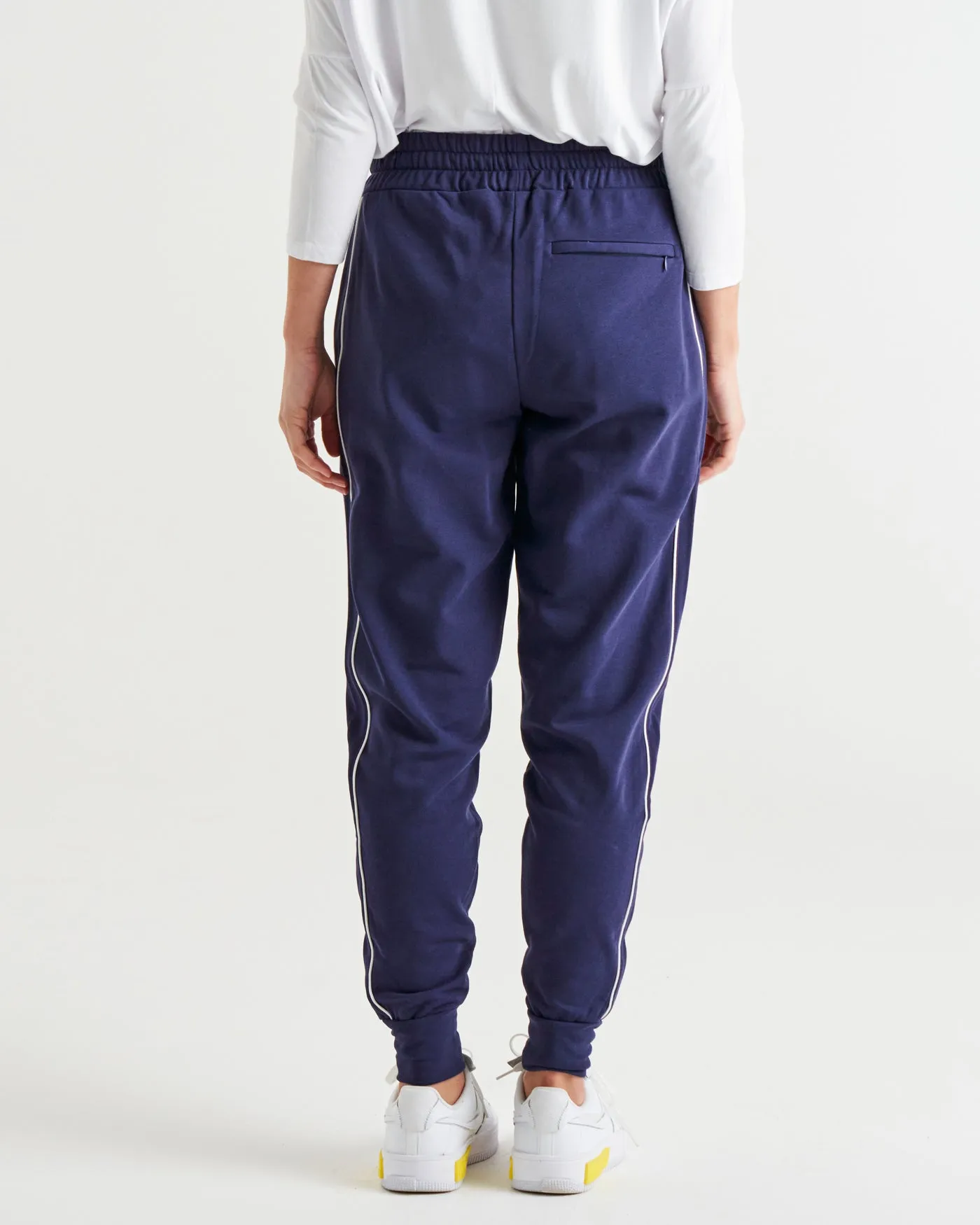 Addie Mid-High Rise Tapered Cuff Hem Jogger - Blue