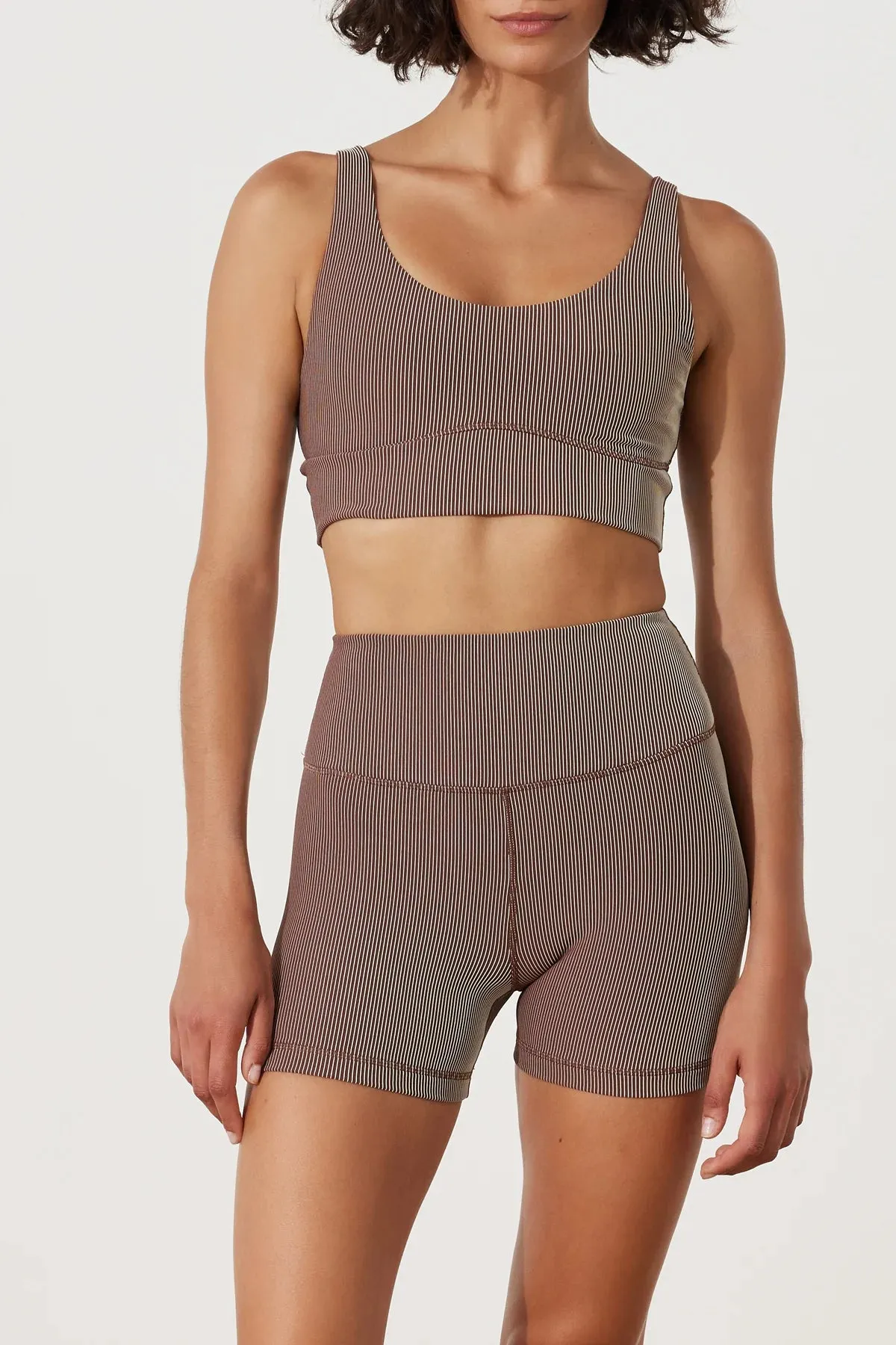 CHOCOLATE STRIPE RIB TOP