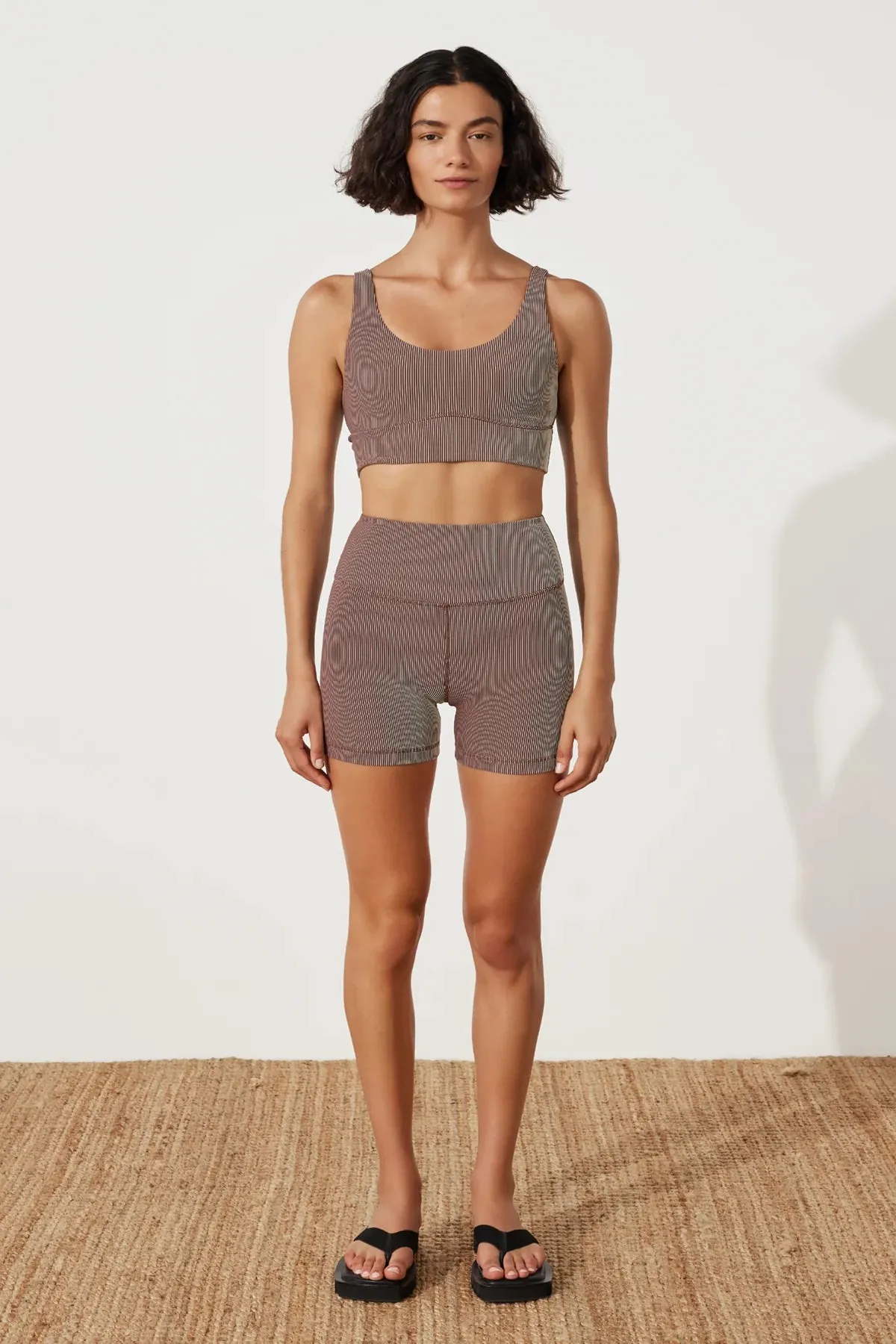 CHOCOLATE STRIPE RIB TOP