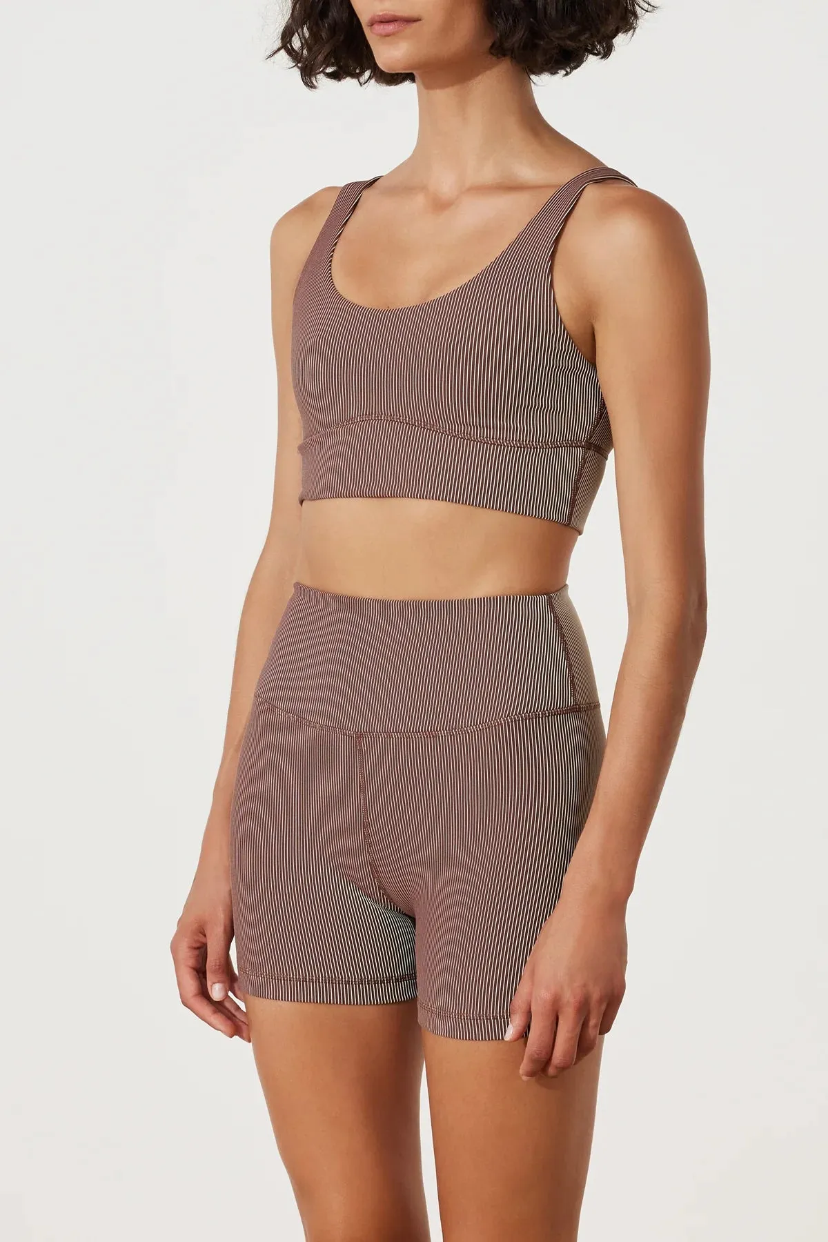 CHOCOLATE STRIPE RIB TOP