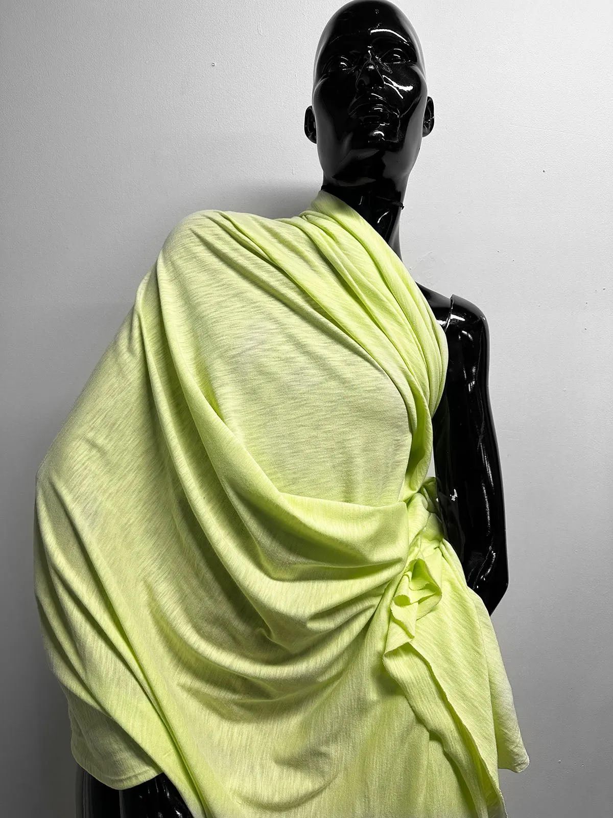 Cotton Modal Slub Jersey in Lime Ice