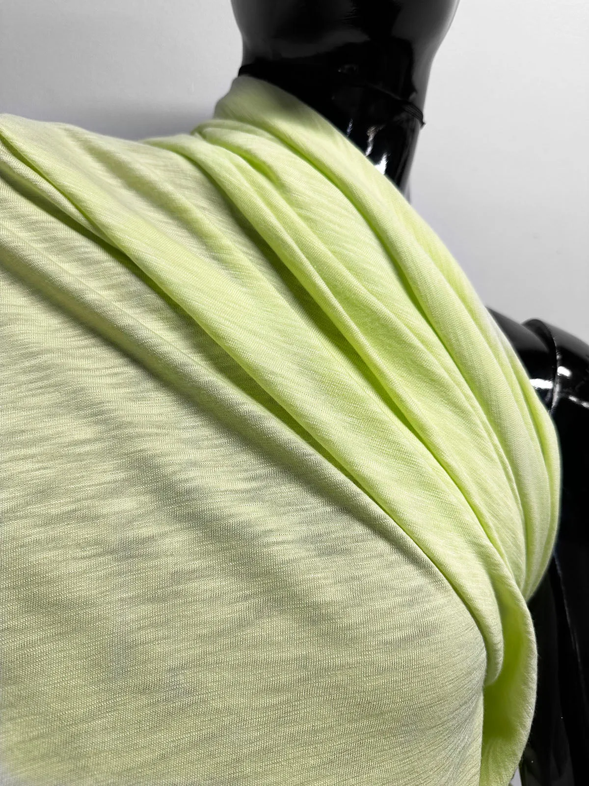 Cotton Modal Slub Jersey in Lime Ice