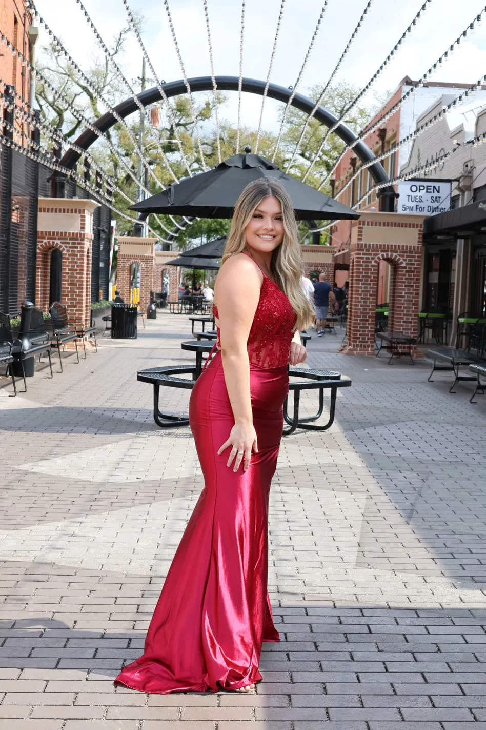 Dana Corset Side Slit Gown