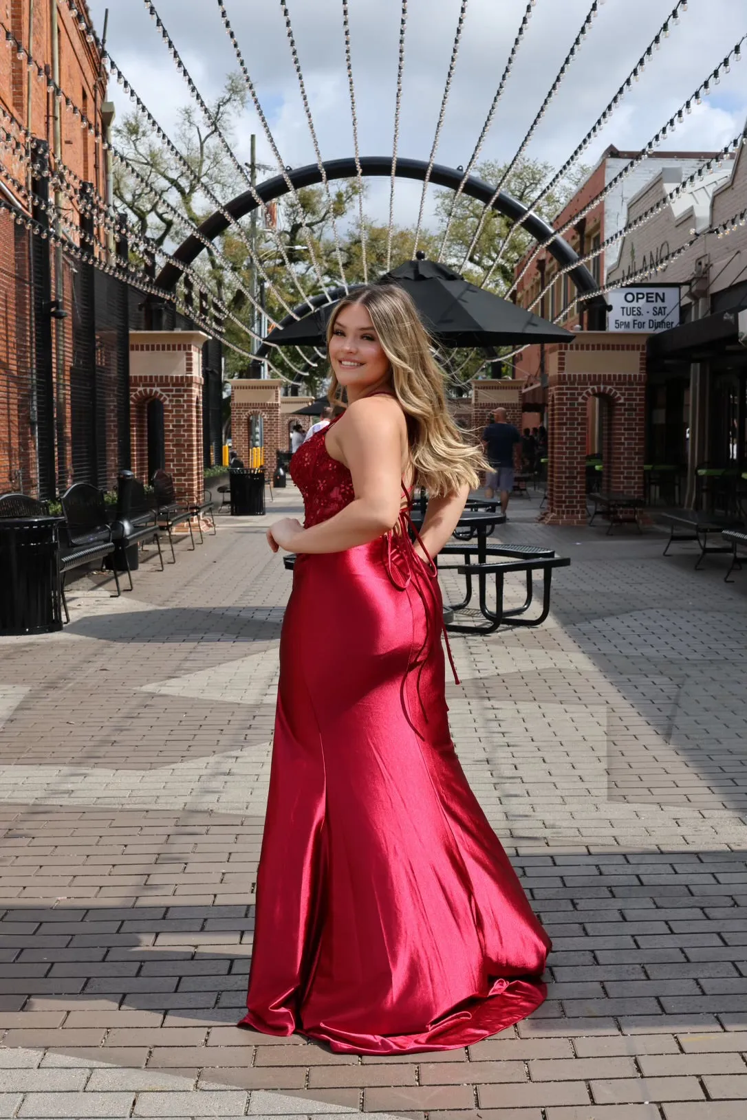 Dana Corset Side Slit Gown