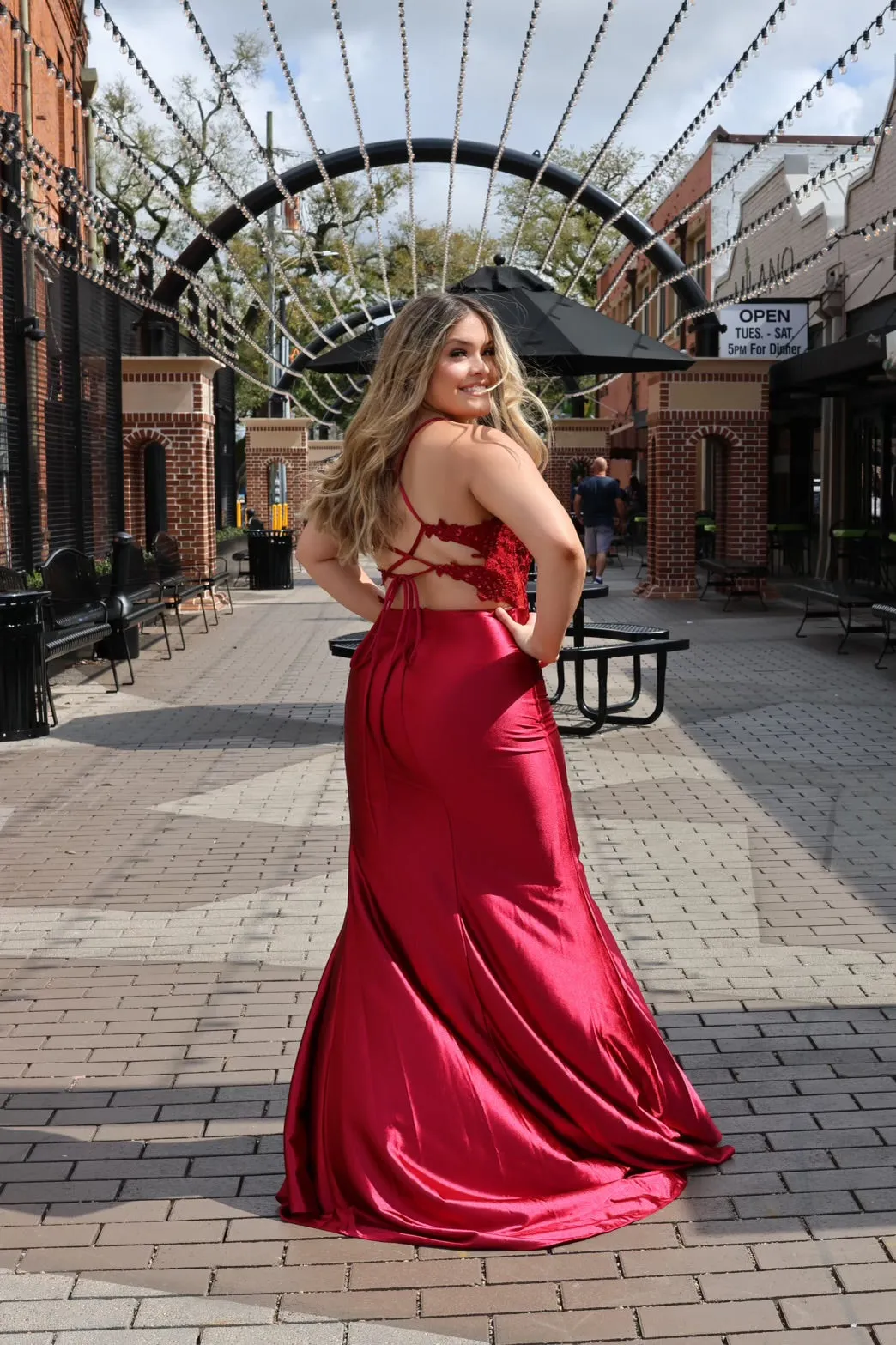 Dana Corset Side Slit Gown