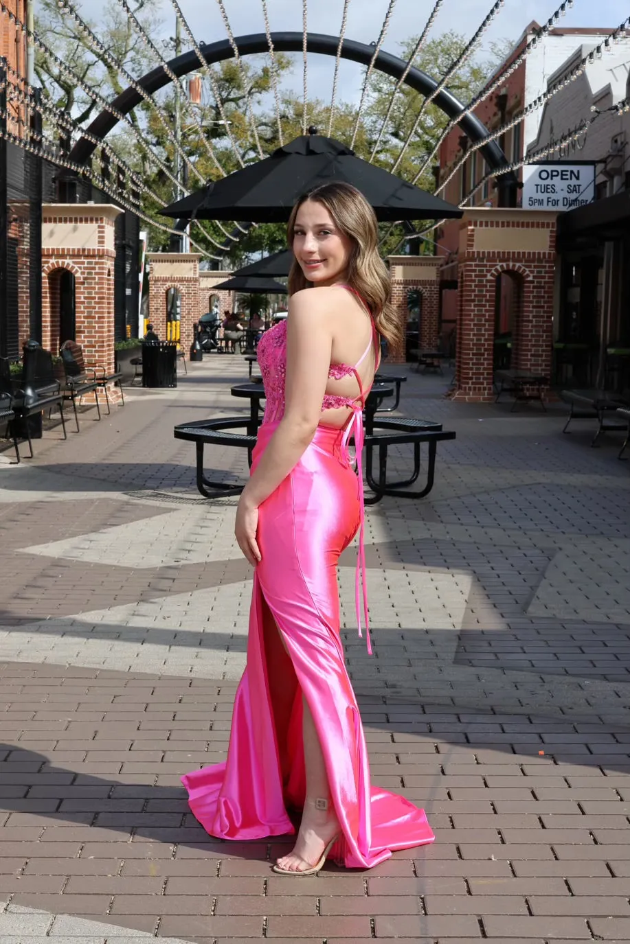Dana Corset Side Slit Gown