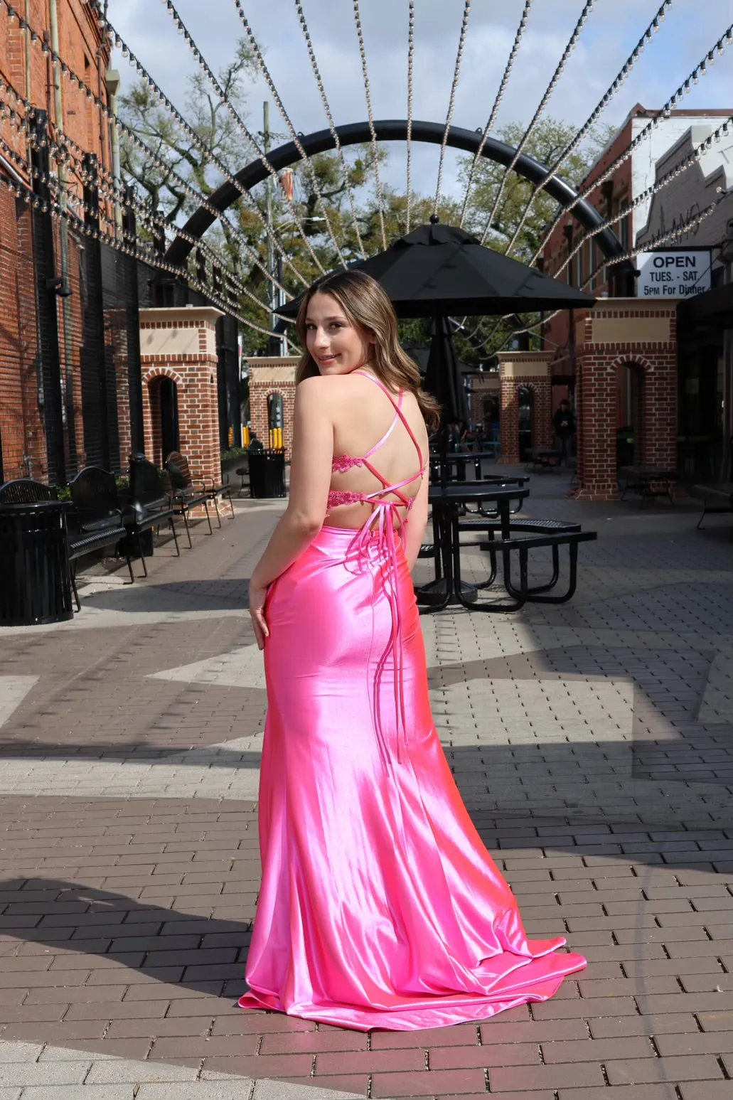 Dana Corset Side Slit Gown