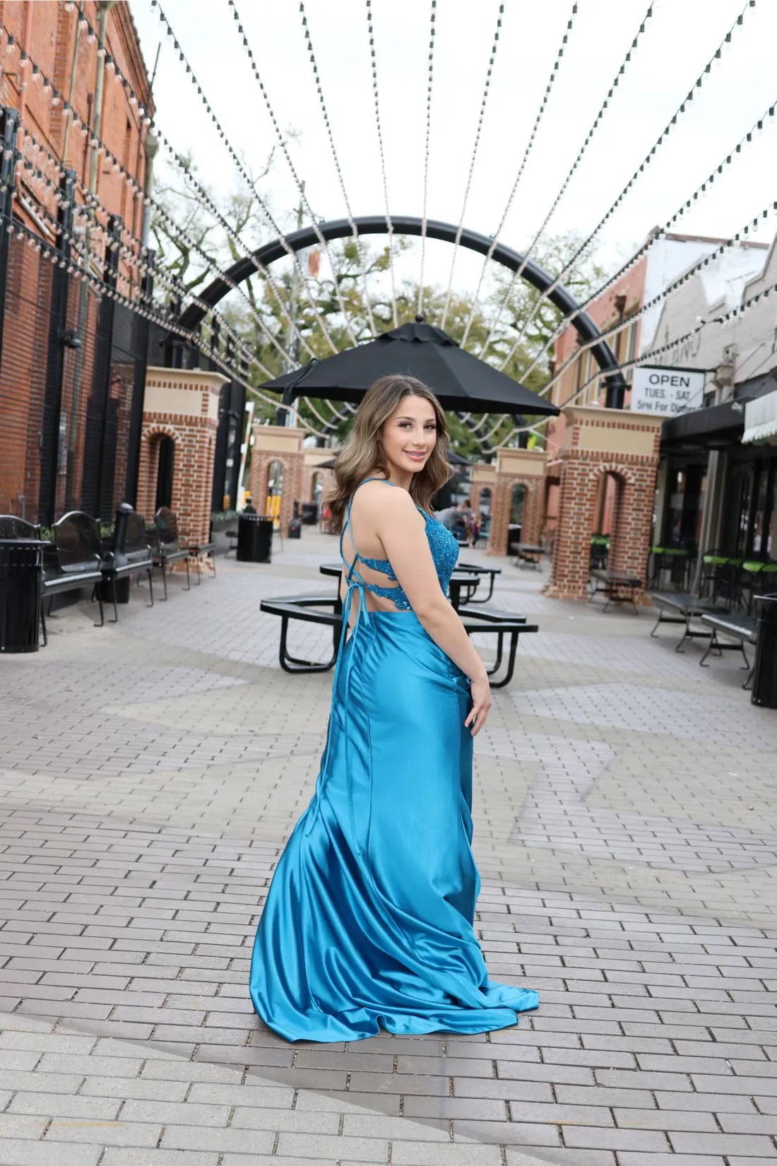 Dana Corset Side Slit Gown