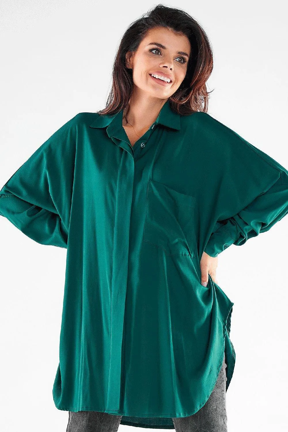 Effortlessly Chic Oversized Long Sleeve Awama Top