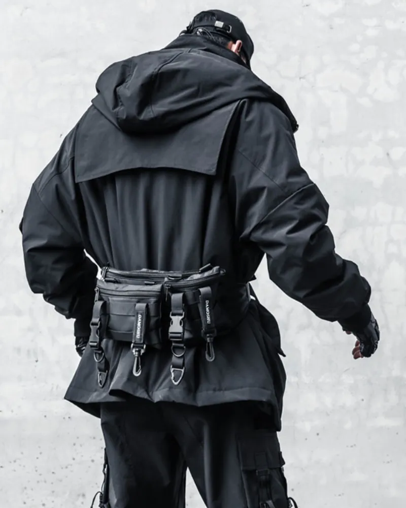 Functional Fake Two-Piece Loose Hooded Jacket