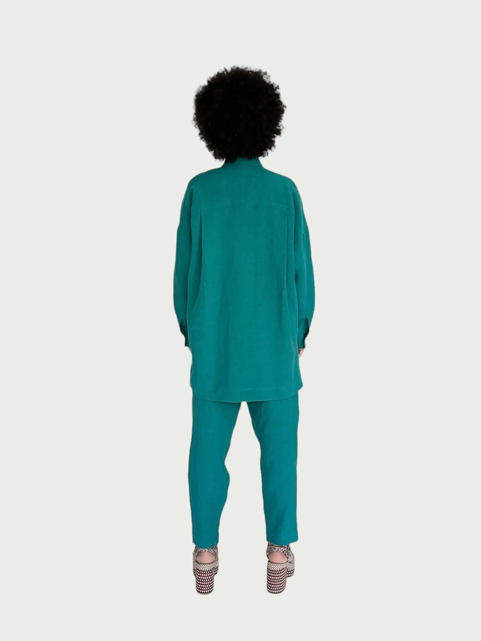 Linen Field Shirt in Teal