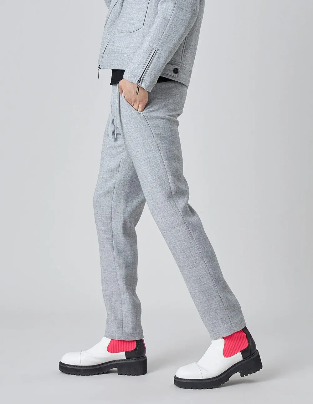 Men Relaxed Fit Suit Pants