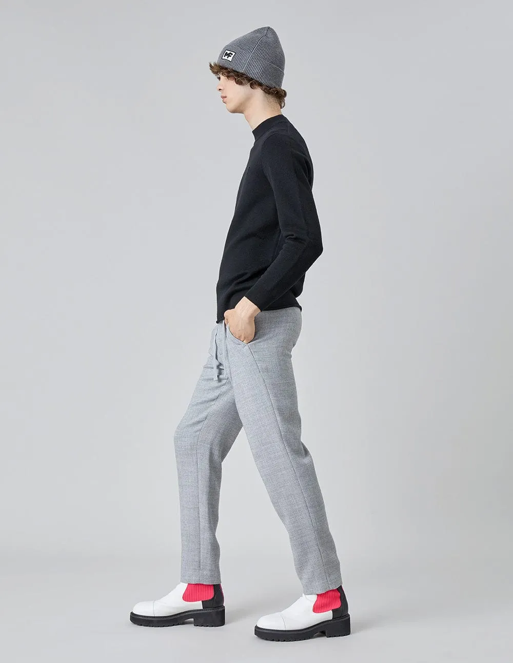 Men Relaxed Fit Suit Pants