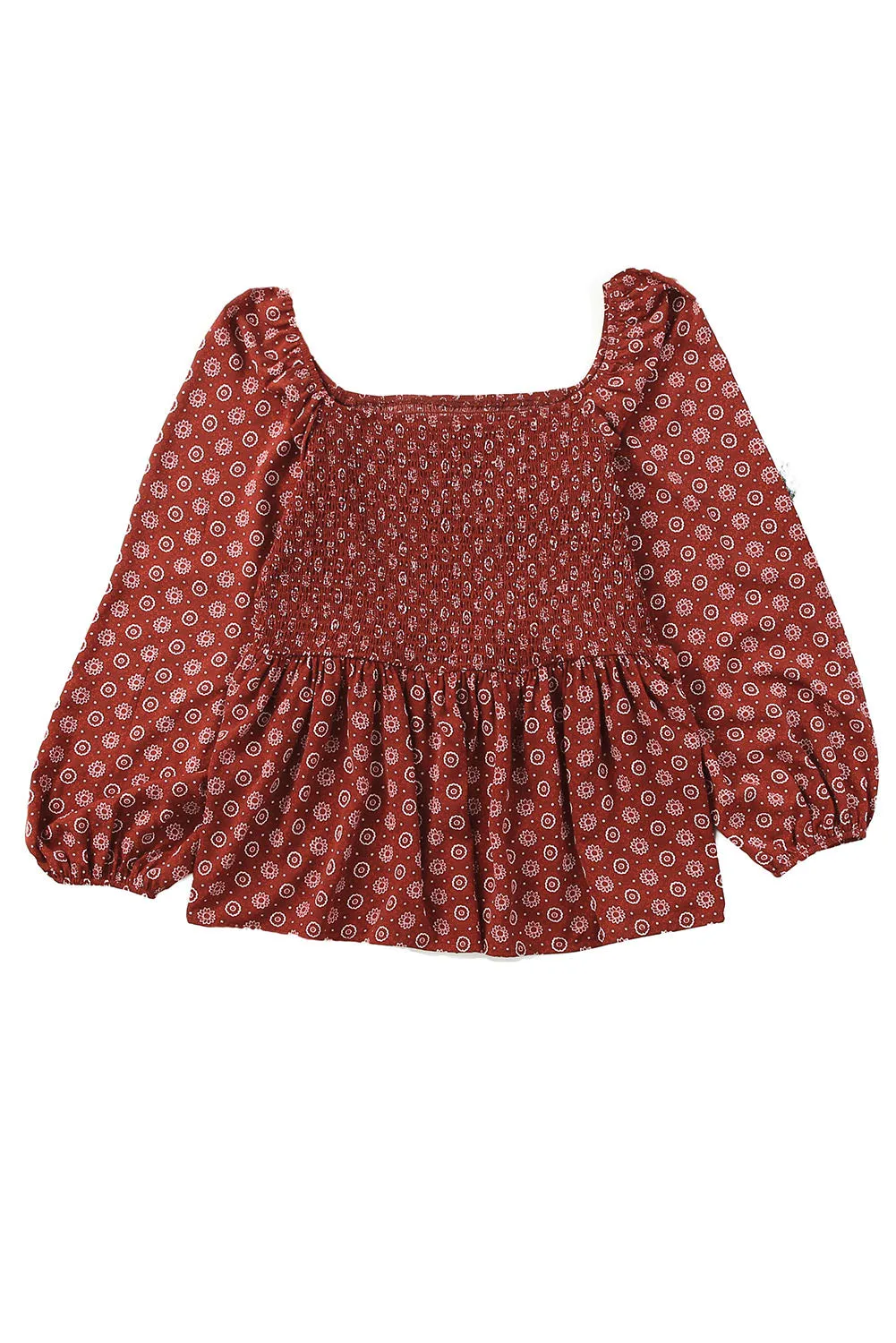 Plus Size Square Neck Peplum Blouse