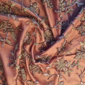 Premium Net Purple Floral CutDana Embroidery Fabric