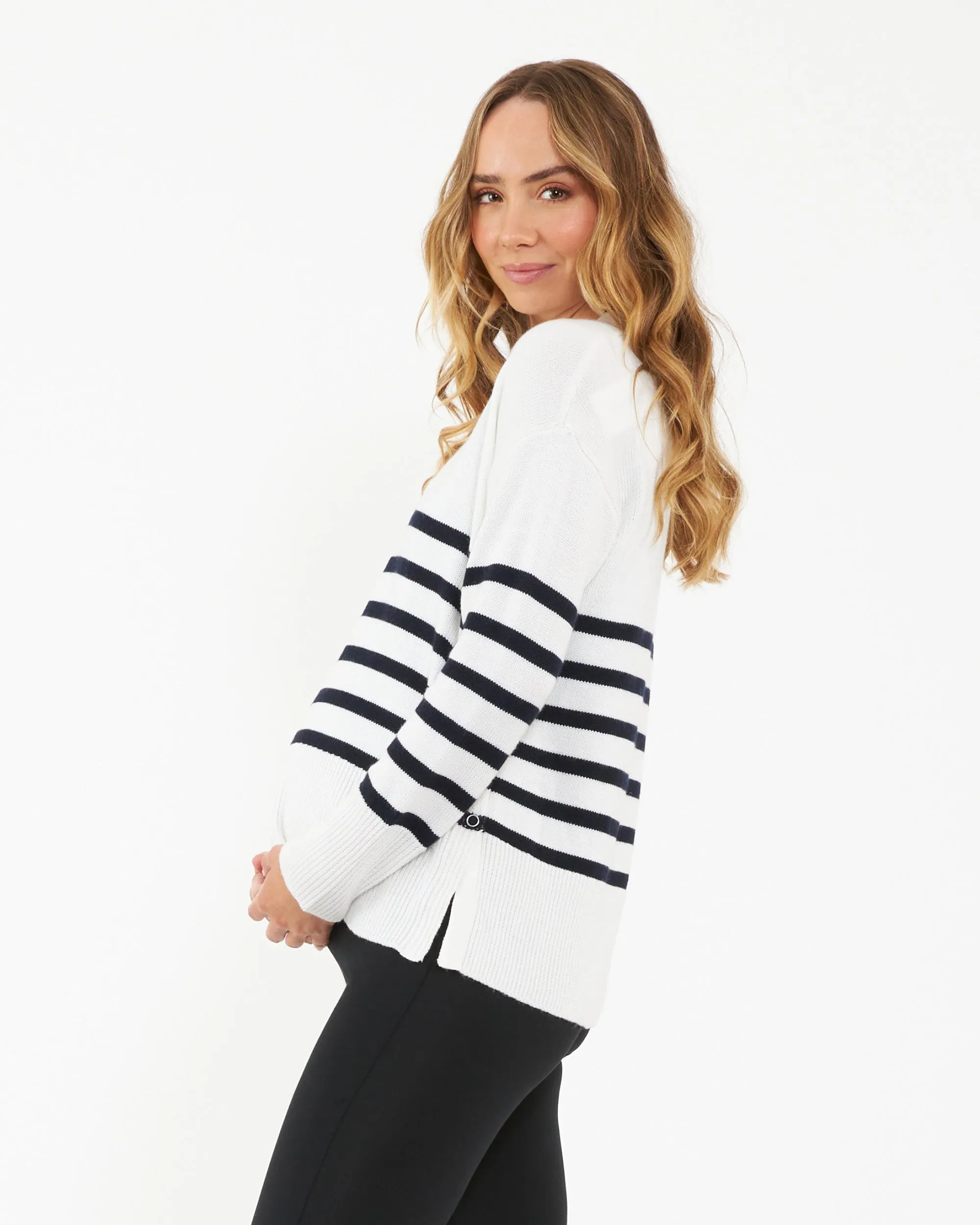 Ripe Maternity Hanna Nursing   Maternity Knit Sweater Stripe