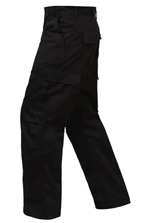 Rothco Mens Relaxed Fit Zipper Fly BDU Pants - Black - Size 3XL