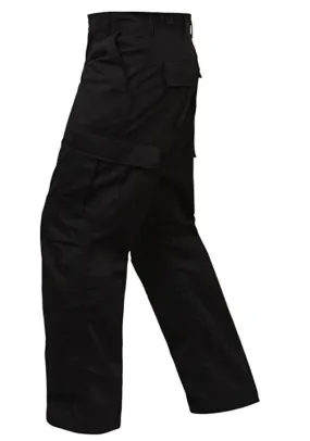 Rothco Mens Relaxed Fit Zipper Fly BDU Pants - Black - Size 3XL