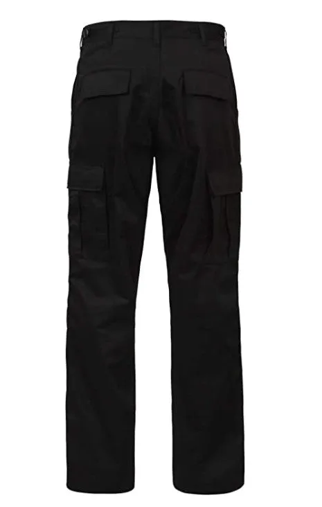 Rothco Mens Relaxed Fit Zipper Fly BDU Pants - Black - Size 3XL