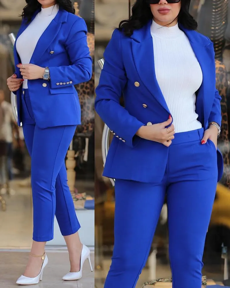 Sky Blue Professional Blazer Suit