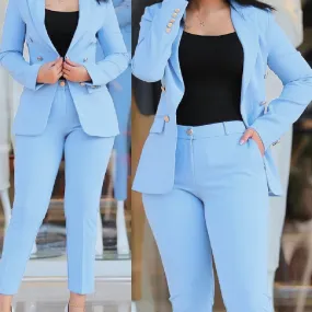 Sky Blue Professional Blazer Suit