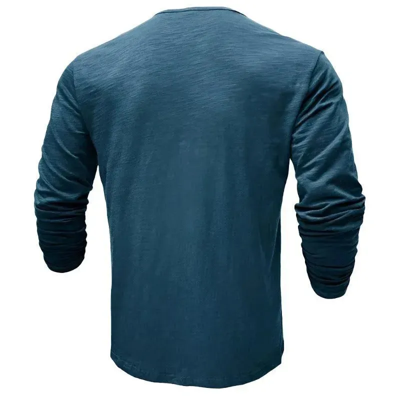 Smart Casual Half Button Long Sleeve Top