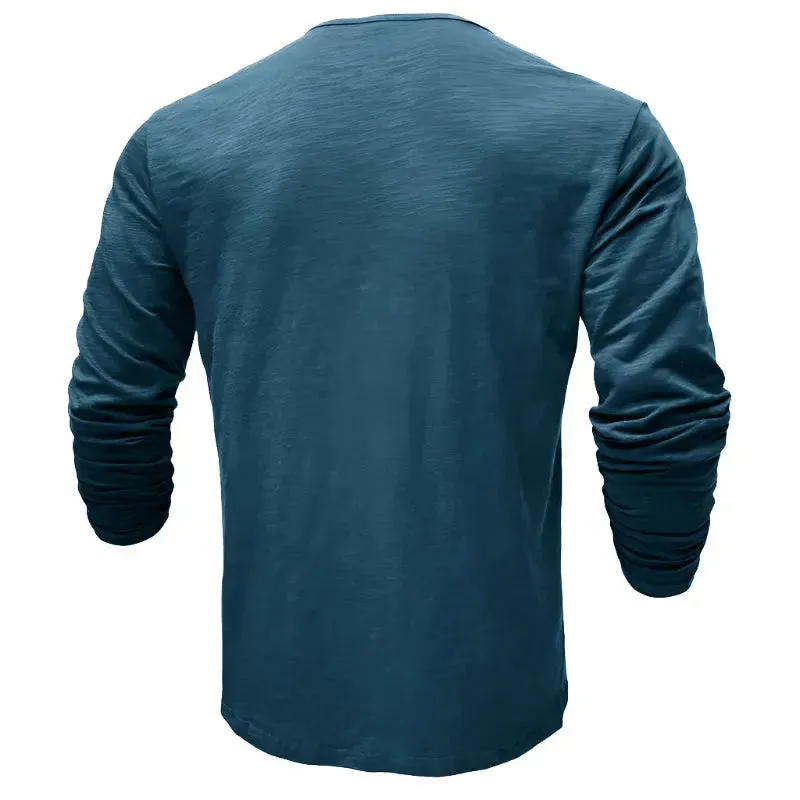 Smart Casual Half Button Long Sleeve Top