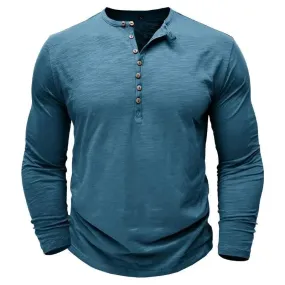 Smart Casual Half Button Long Sleeve Top