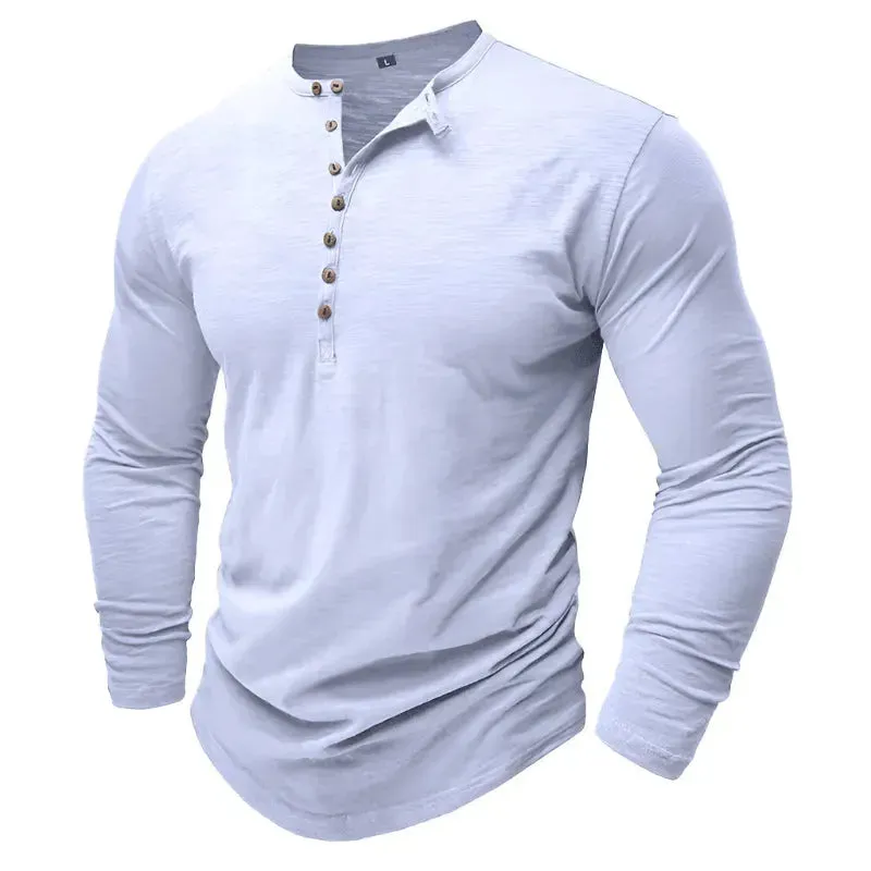 Smart Casual Half Button Long Sleeve Top