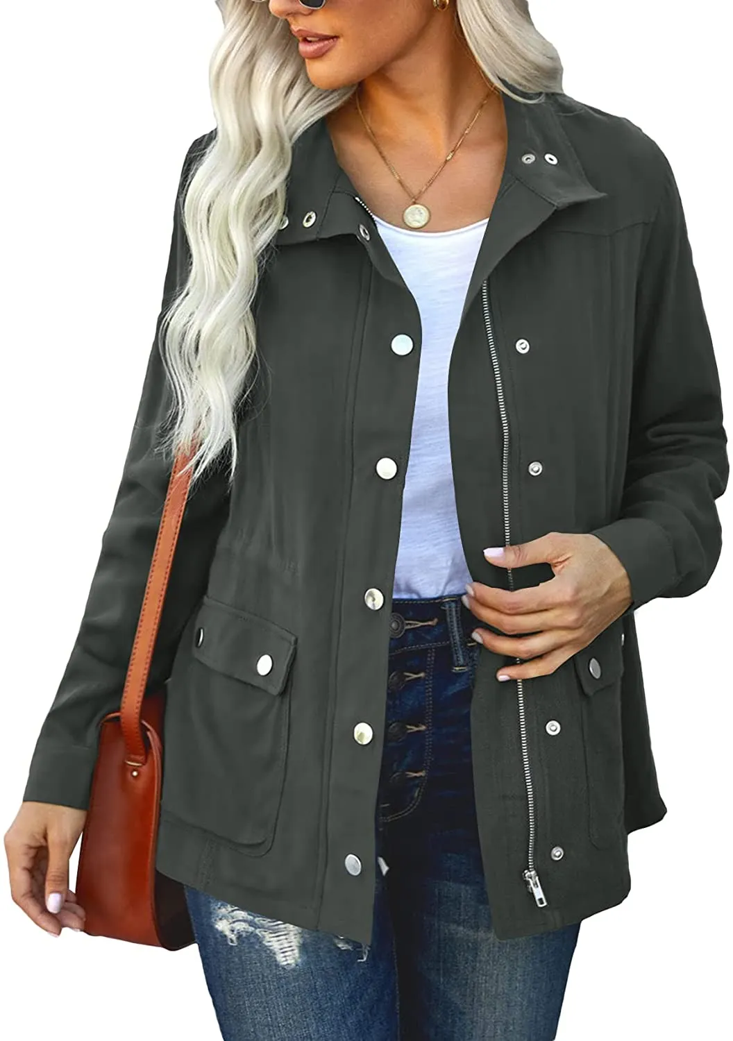 Womens Spring Jacket Lightweight with snaps