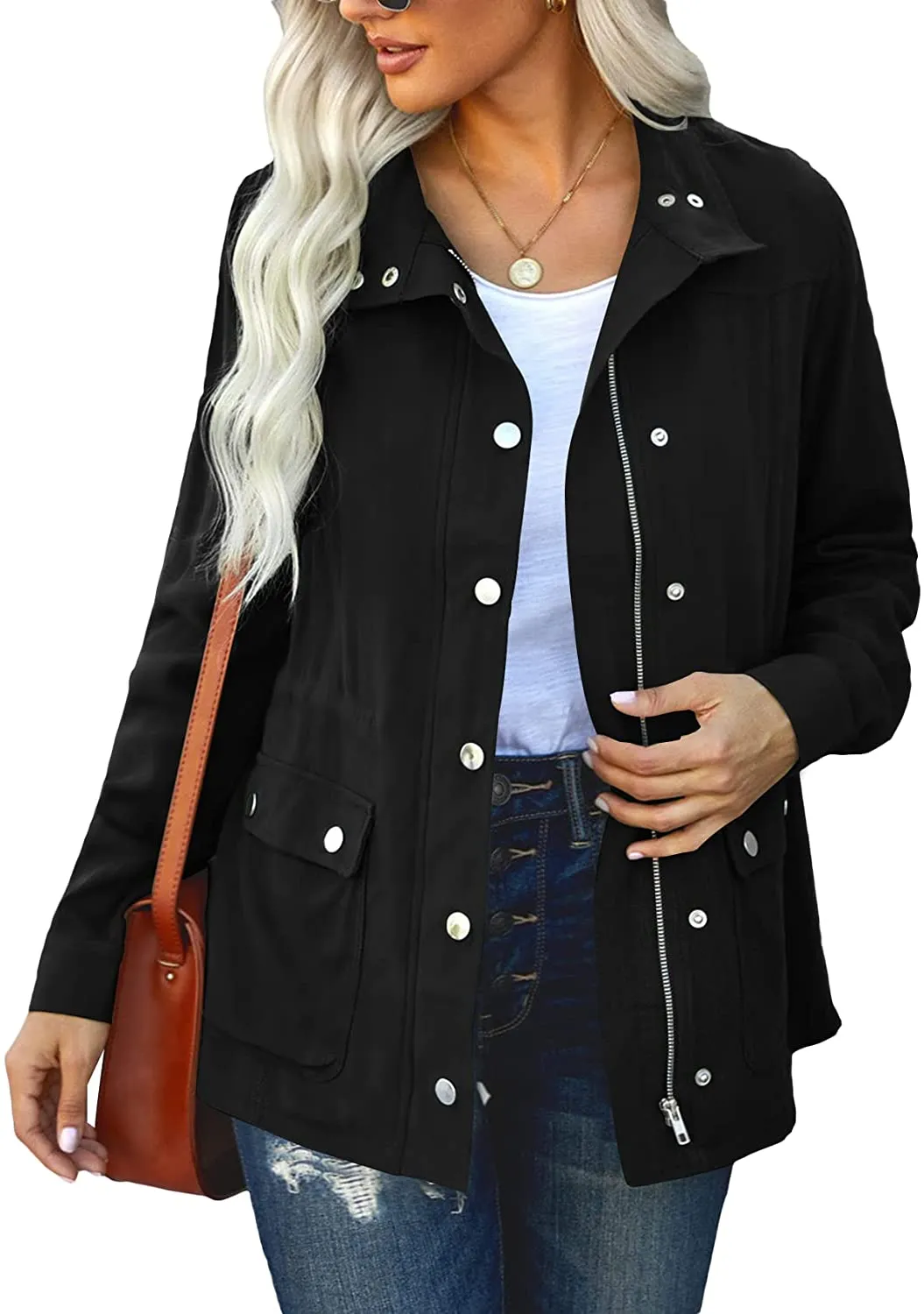 Womens Spring Jacket Lightweight with snaps