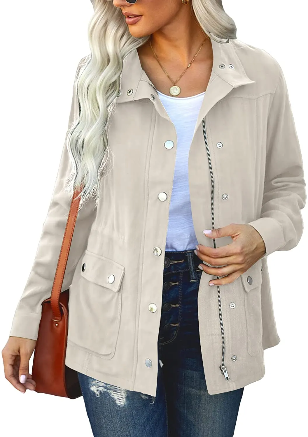 Womens Spring Jacket Lightweight with snaps