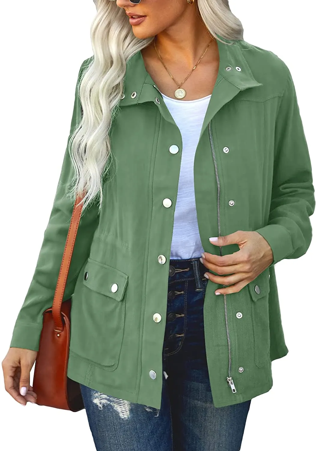 Womens Spring Jacket Lightweight with snaps