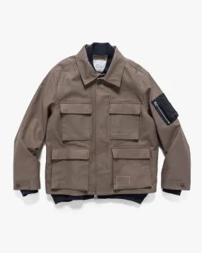 x WTAPS Cotton Back Satin Jacket Taupe