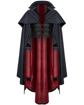 Y-709 Mens Regency Gothic Vampire Cloak - Blue & Black