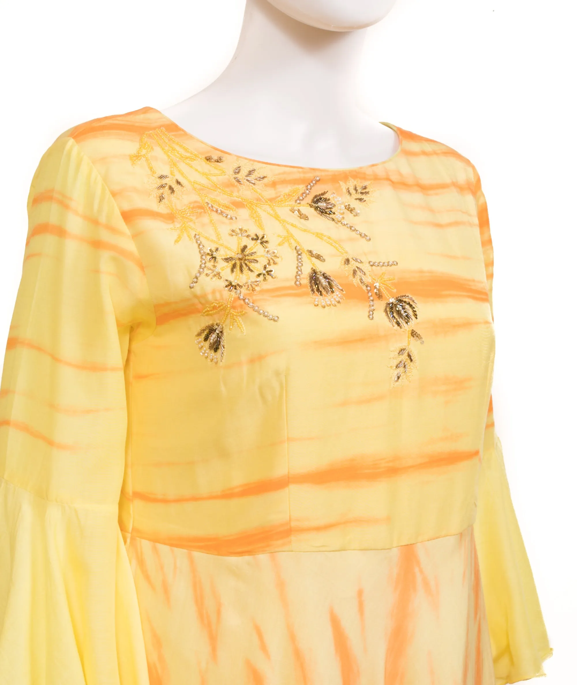 Yellow Shibori Gown