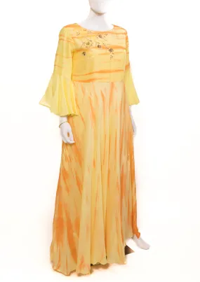 Yellow Shibori Gown